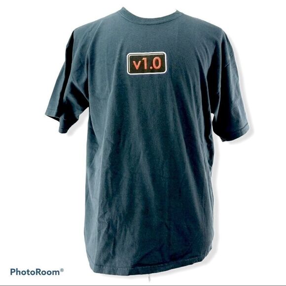 ThinkGeek blue v1.0 shirt sleeve T-shirt Sz Large - Picture 1 of 7